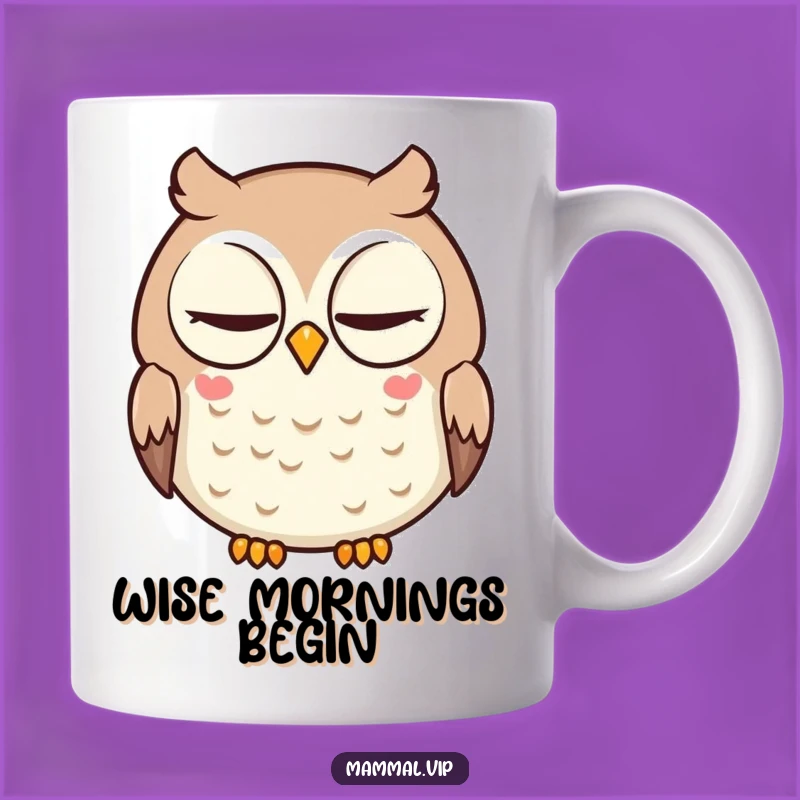 Funny Owl Mug: Wise Cartoon Character Slow Blink Gift for Smarty Pants