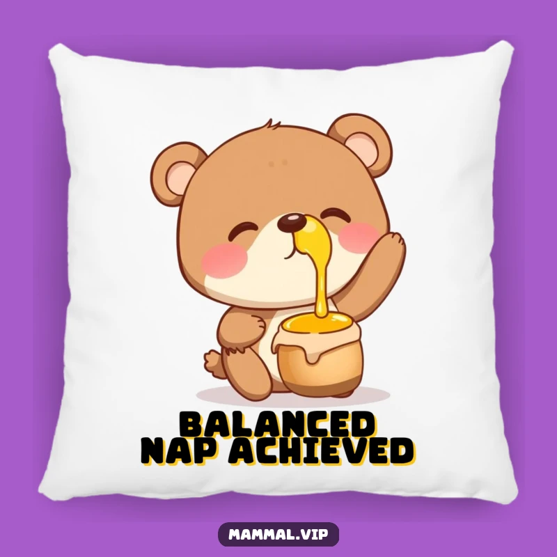 Funny Bear Honey Pot Pillow: Cozy Yogi Cushion, Adorable Funny Gift