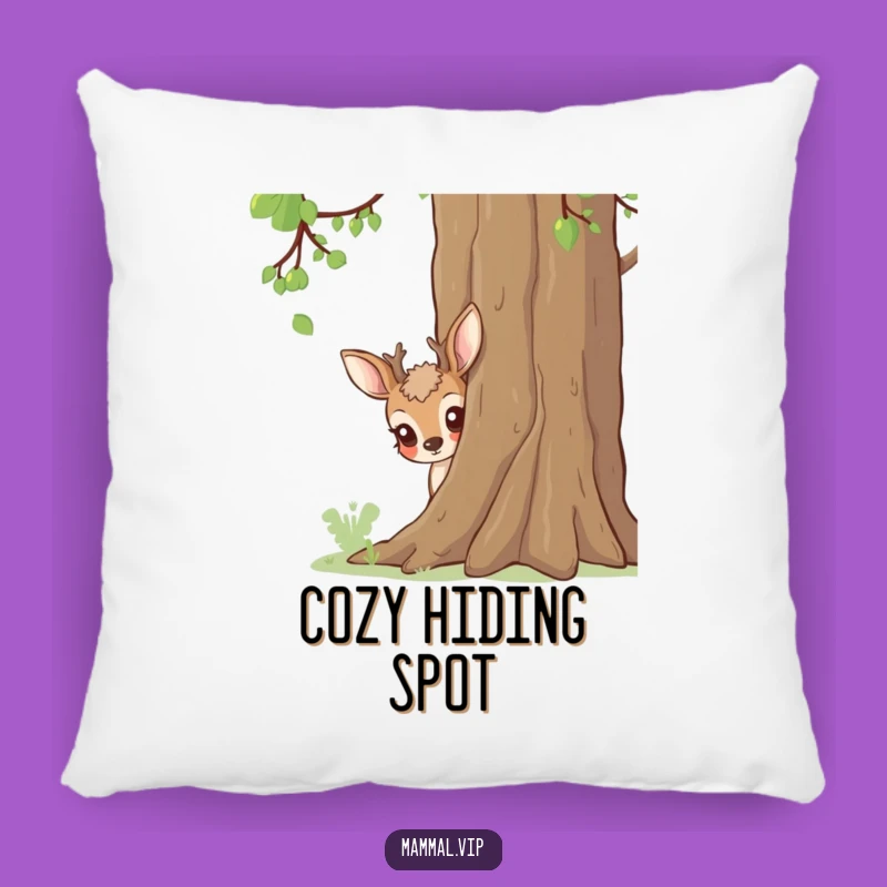 Funny Deer Peeking Pillow: Cozy Nature Vibes, Perfect Accent Gift