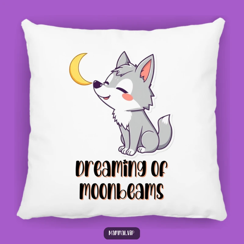 Funny Wolf Howling Moon Pillow - Cozy Comfort with a Goofy, Celestial Grin