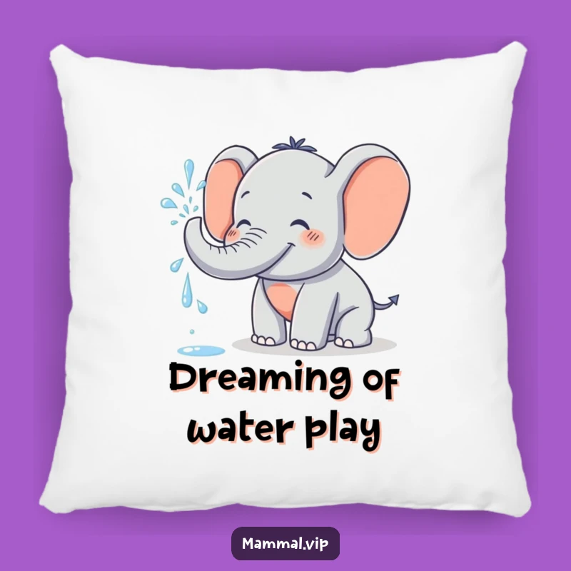 Funny Elephant Pillow: Grinning Water Sprayer Character for Playful Comfort