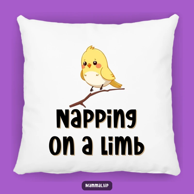Funny Bird Branch Pillow - Cozy & Hilarious Comfort for Your Nest