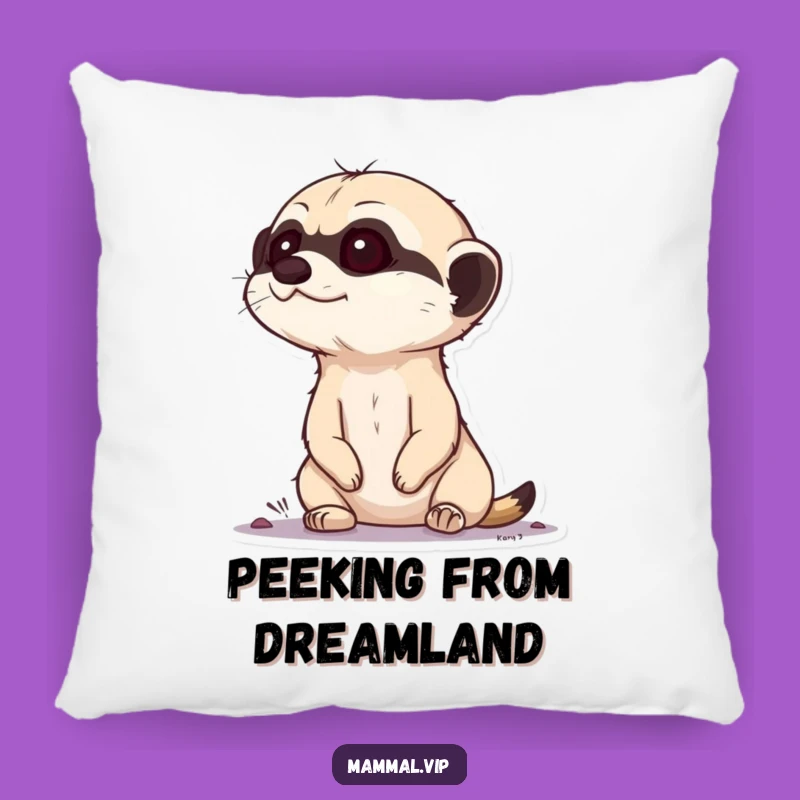 Funny Curious Meerkat Pillow - Cozy Comfort with an Alert, Humorous Touch