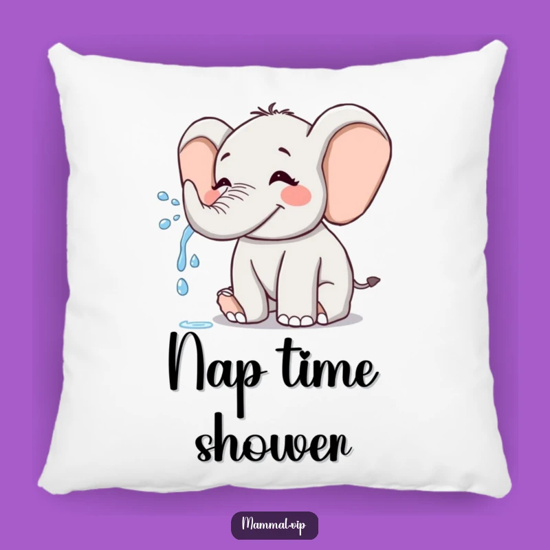 Funny Joyful Elephant Pillow: Cozy Spray Humor, Perfect Splashy Accent Pillow Gift