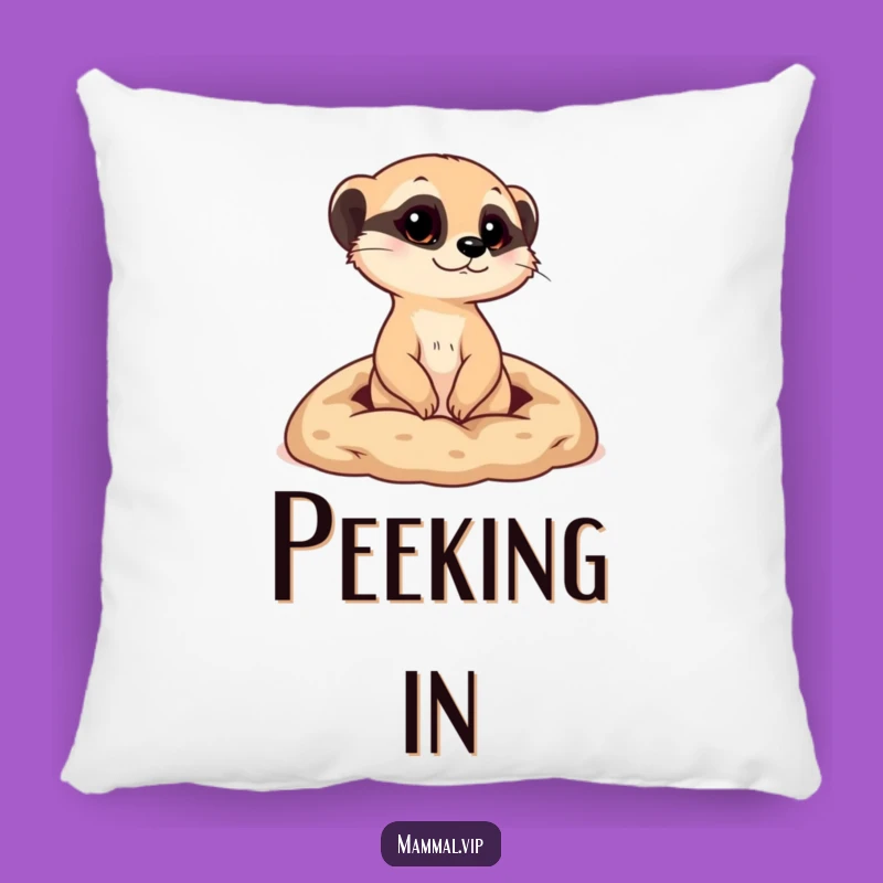 Funny Meerkat Burrow Pillow - Cozy & Curious Home Decor