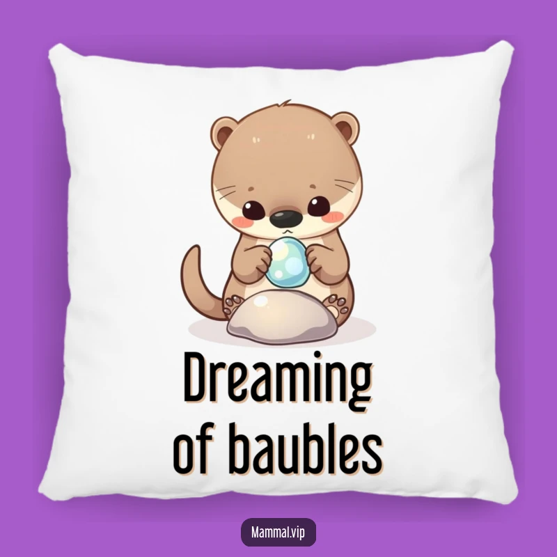 Funny Otter Pebble Pillow: Cozy Critter Cushion, Adorable Funny Gift