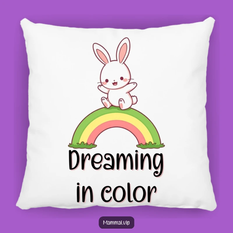 Funny Rabbit Rainbow Hop Pillow: Cozy Cute Comfort