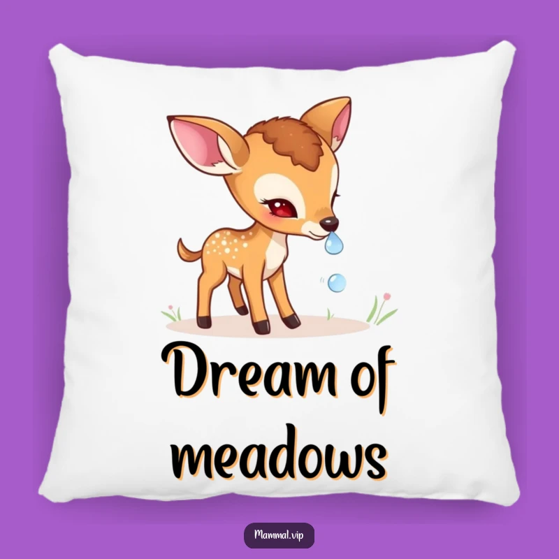 Funny Shy Deer Fawn Pillow: Cozy Gentle Accent, Perfect Sweet Gift