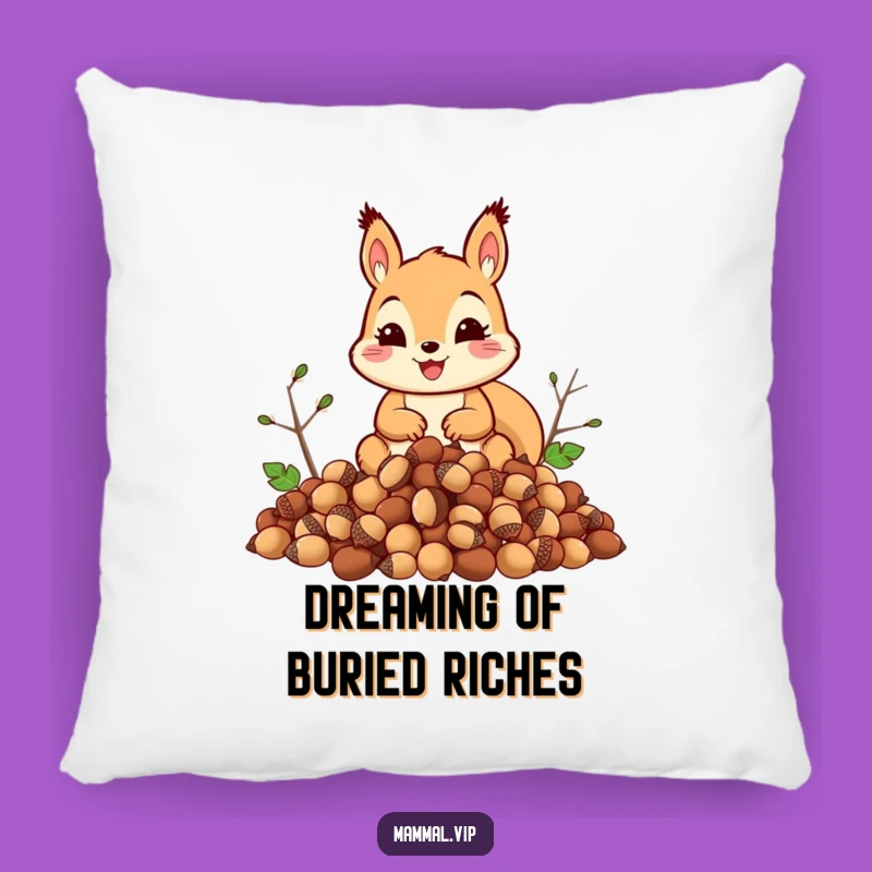 Funny Squirrel Acorn Pillow: Hilarious Woodland Accent Pillow, Perfect Cozy Funny Gift
