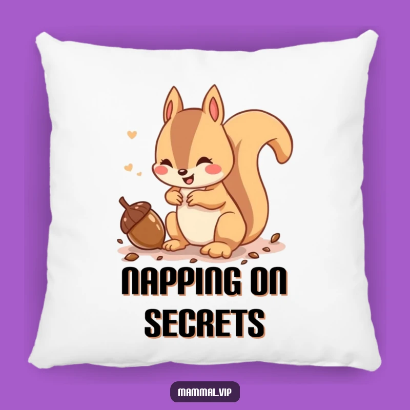Funny Squirrel Pillow: Cozy Comfort with a Busy Acorn Theme