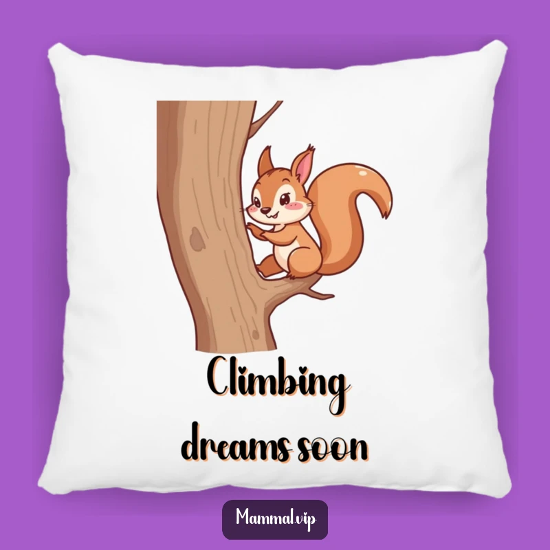 Funny Squirrel Scampering Pillow - Cozy Energetic Animal Cushion Gift