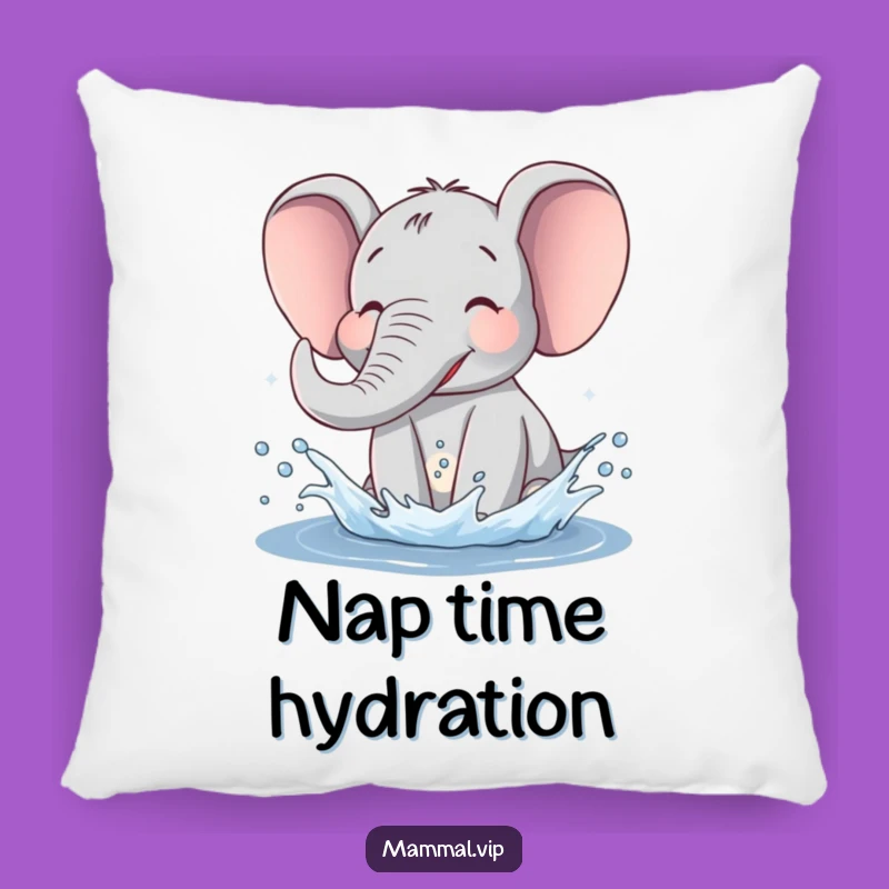 Funny Elephant Pillow: Cozy Water Splash Accent, Comfy and Hilarious Home Decor Gift
