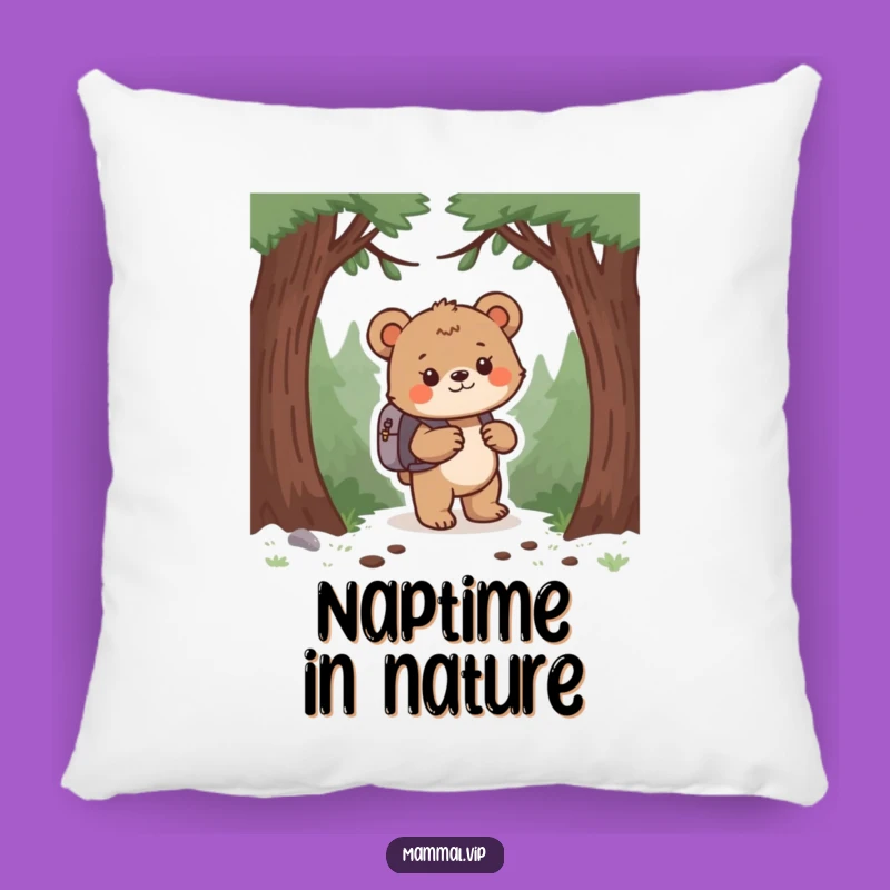 Funny Bear Cub Forest Adventure Pillow - Cozy Comfort Gift