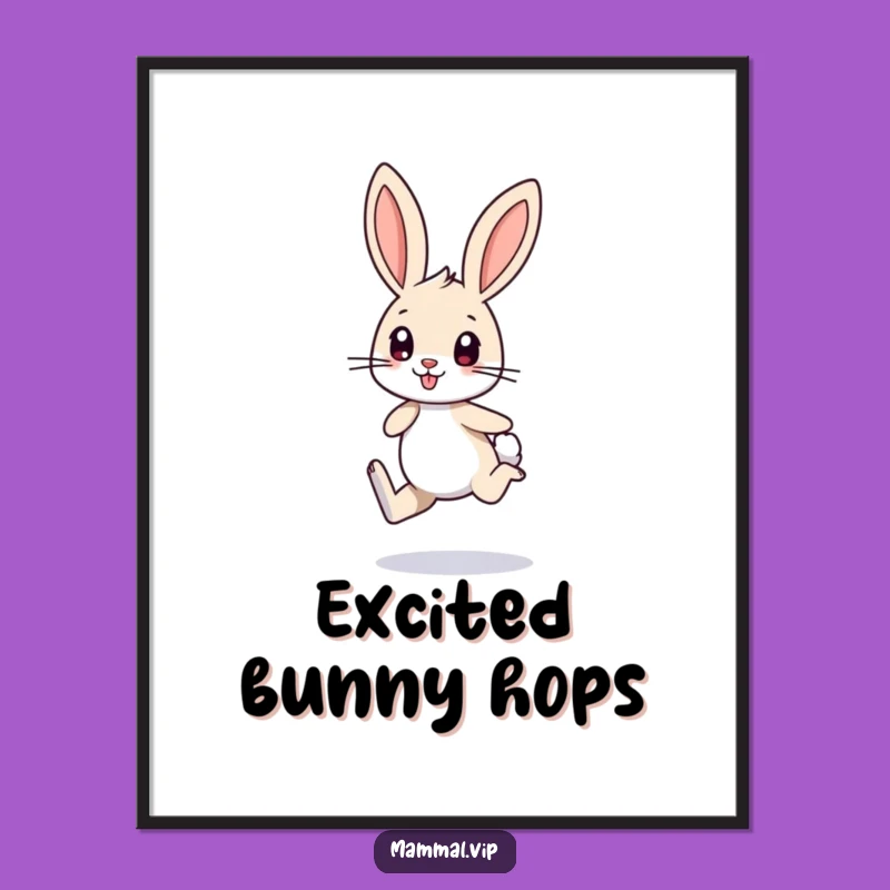 Funny Bunny Art Print: Instant Energetic Decor for Cute Spaces