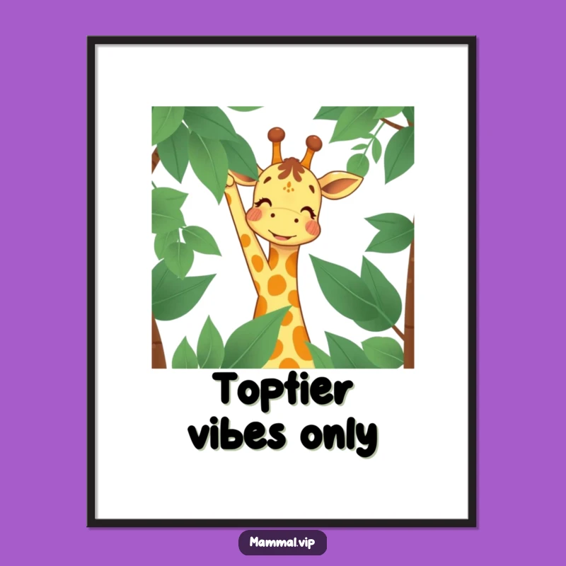 Funny Giraffe Digital Art: Joyful Reach Character for Instant Ambitious Decor