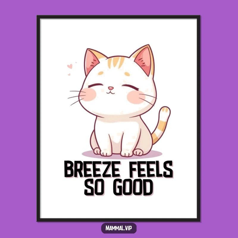 Funny Serene Cat Digital Art - Relaxing Breeze Character Download