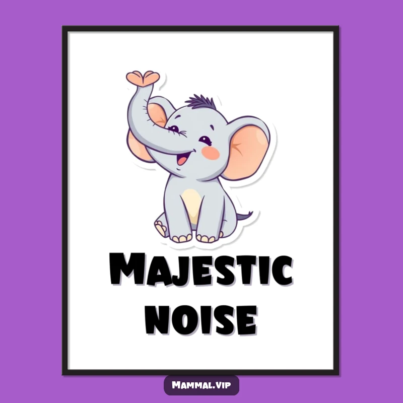 Funny Elephant Trumpet Digital Art: Instant Celebration for Your Walls!