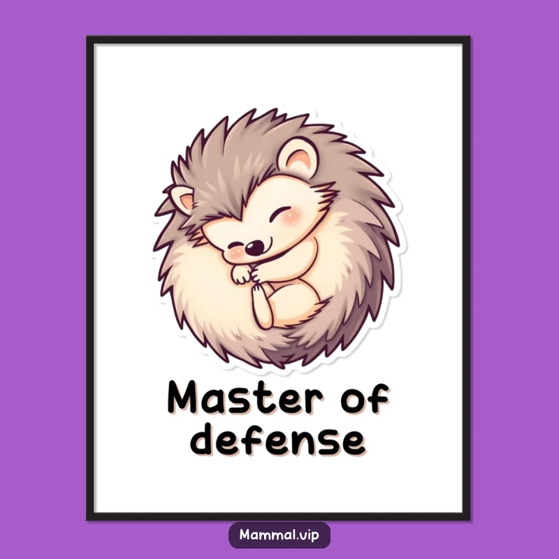 Funny Hedgehog Ball Digital Art Print: Instant Coziness for Your Walls