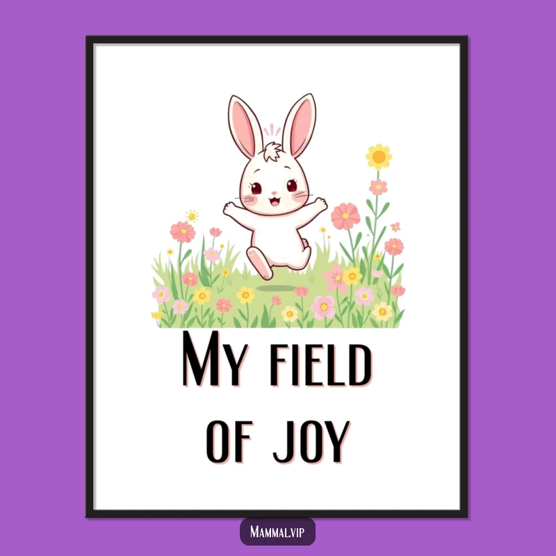 Funny Rabbit Digital Art: Bouncy Hopper, Instant Funny Gift Download