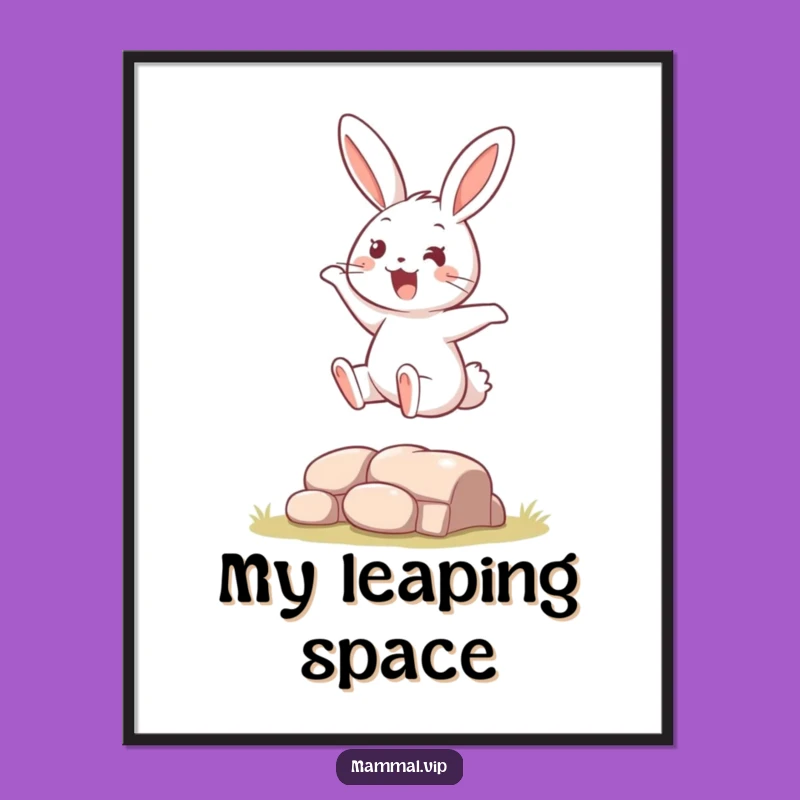 Funny Bouncing Rabbit Digital Art: Instant Hilarious Gift for Wall Decor