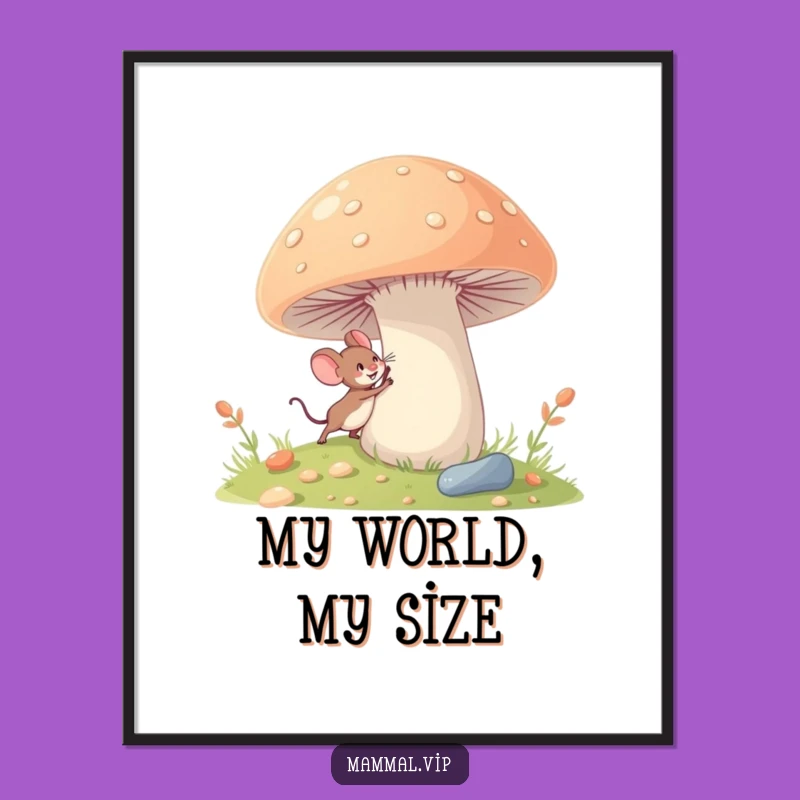 Funny Mouse Digital Art: Tiny Explorer, Instant Funny Gift Download