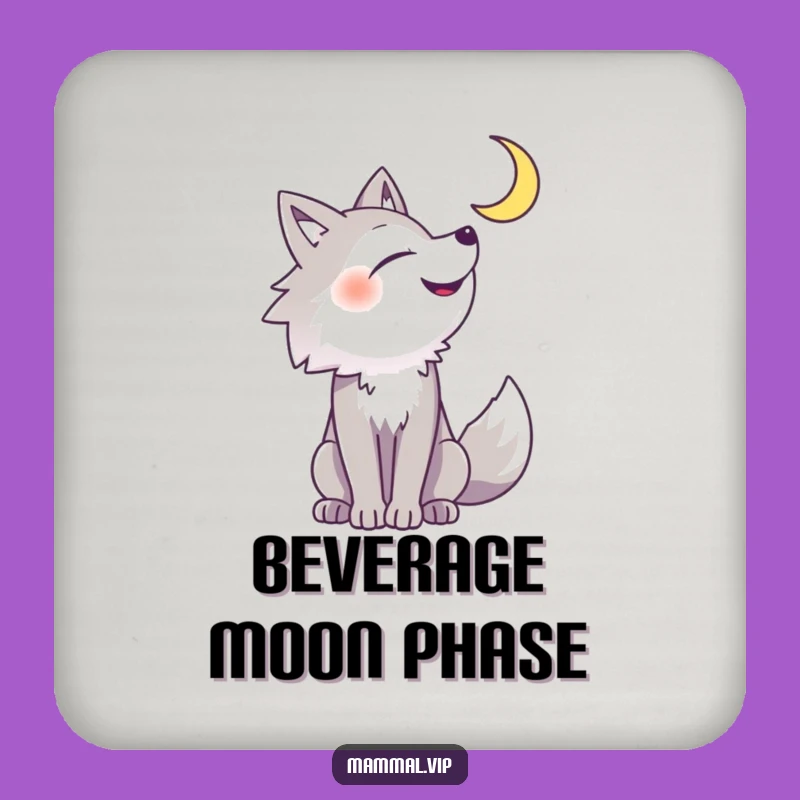 Funny Howling Wolf Coaster: Cheerful Moon Protection, Unique Funny Gift
