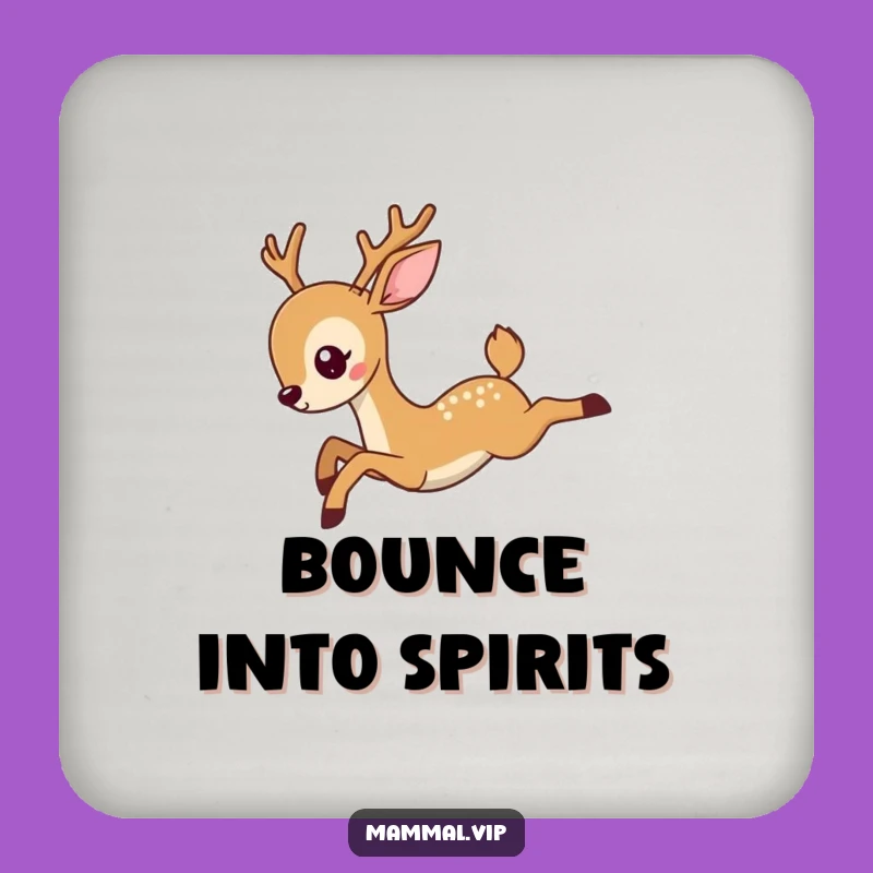 Funny Deer Leaping Drink Coaster: Protect Surfaces with Graceful Humor