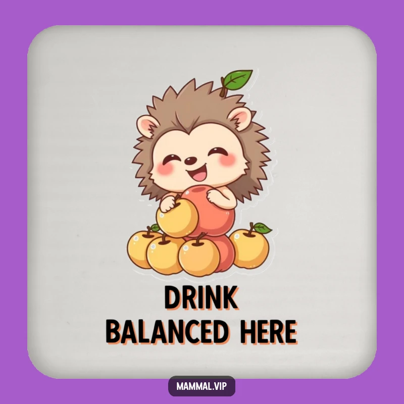 Funny Hedgehog Apple Coaster: Grinning Protection, Unique Funny Gift