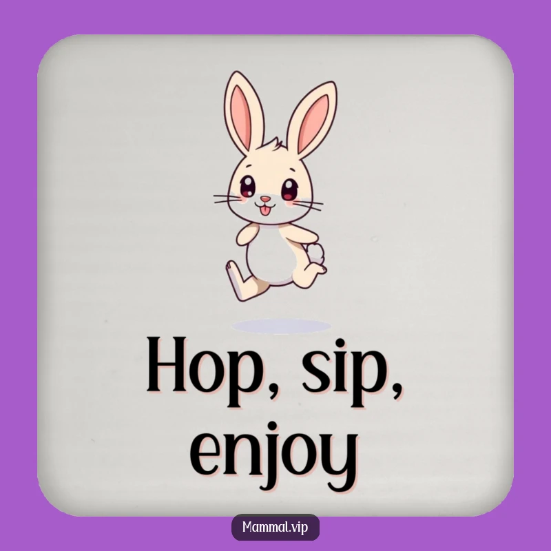 Funny Bunny Coaster: Protect Surfaces with Energetic Bunny Charm