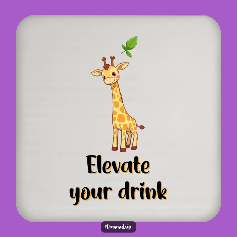 Funny Curious Giraffe Drink Coaster - Protect Surfaces with Style!