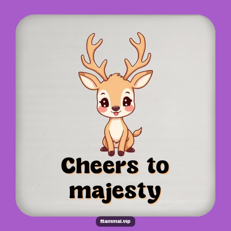 Funny Deer Coasters: Proud Antlered Character Protects Surfaces, Gift!