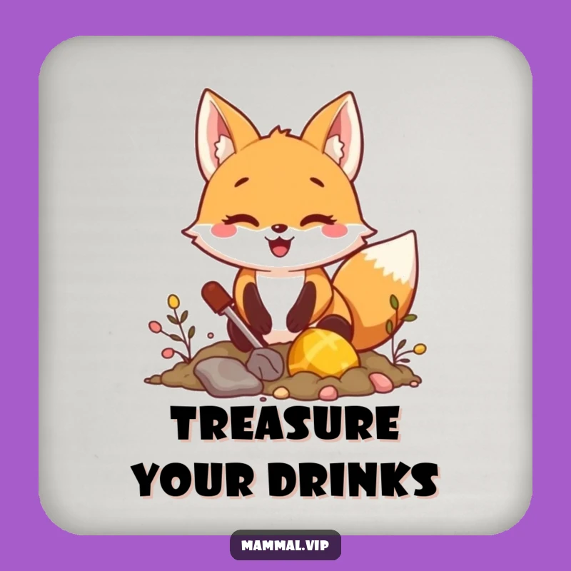 Funny Fox Treasure Dig Coaster: Protect with Adventure