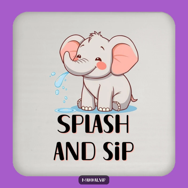 Funny Happy Elephant Coaster - Protect with a Splash!
