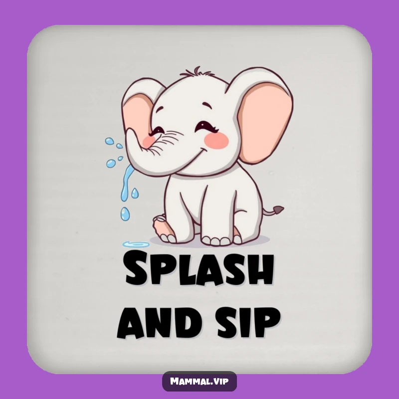 Funny Joyful Elephant Coaster: Playful Spray Humor, Perfect Splashy Drink Accessory Gift