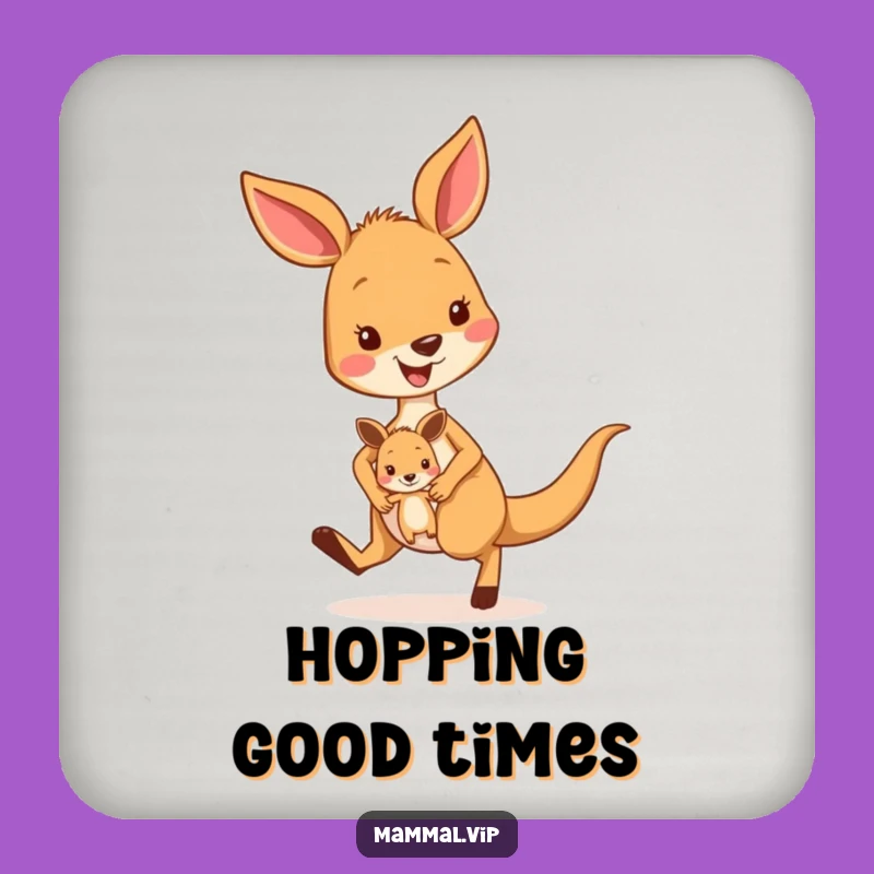 Funny Kangaroo Hopping Coasters - Protect Surfaces with Playful Humor!