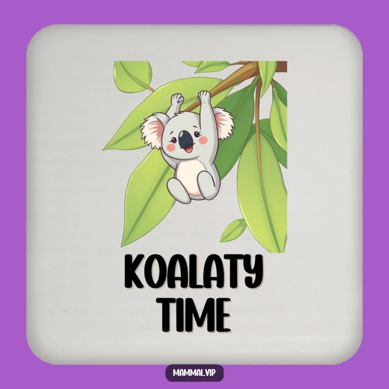 Funny Koala Eucalyptus Leaf Coaster Set - Cute & Quirky Protection