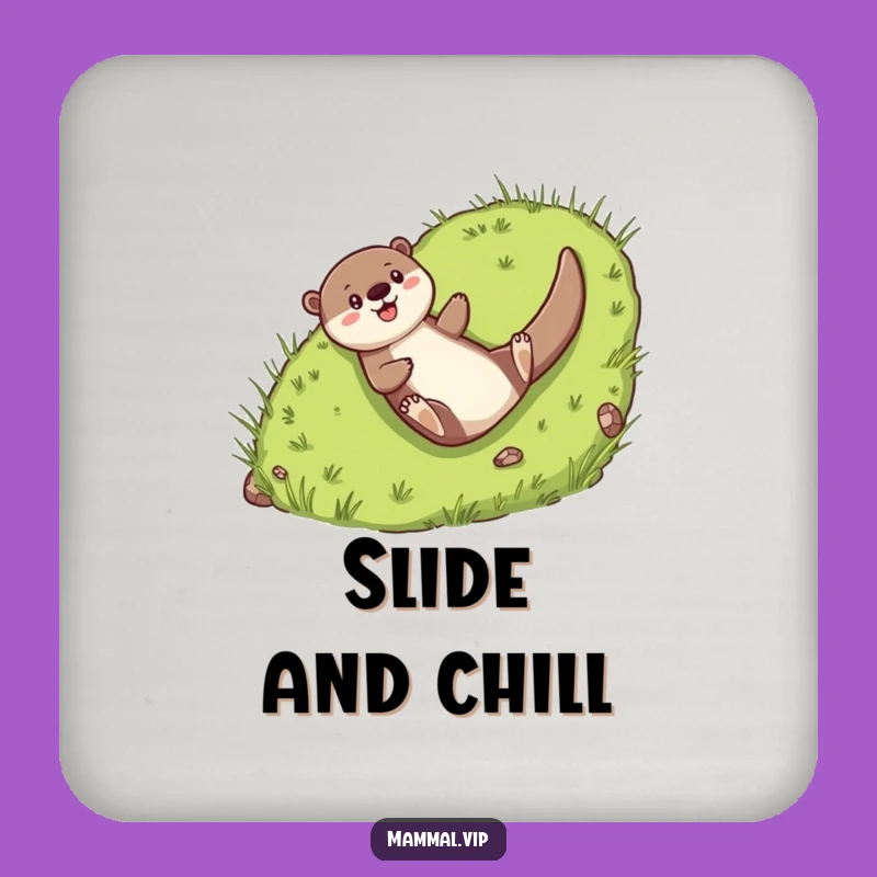 Funny Otter Sliding Coaster: Cheerful Character's Joyful Protection for Surfaces