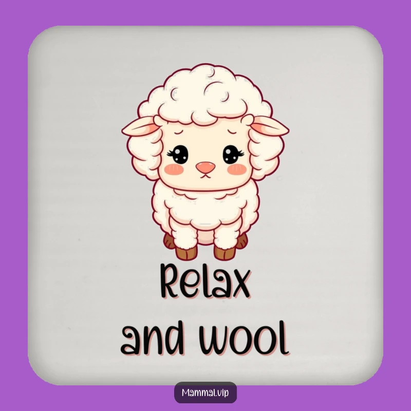 Funny Sheep Coasters: Woolly Contented Character Protects Surfaces, Gift!