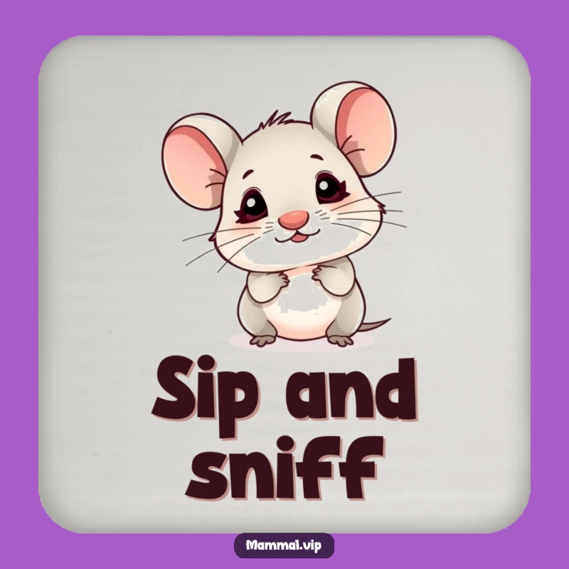 Funny Mouse Coasters: Tiny Nose Sniffing Air Protects Surfaces, Gift!