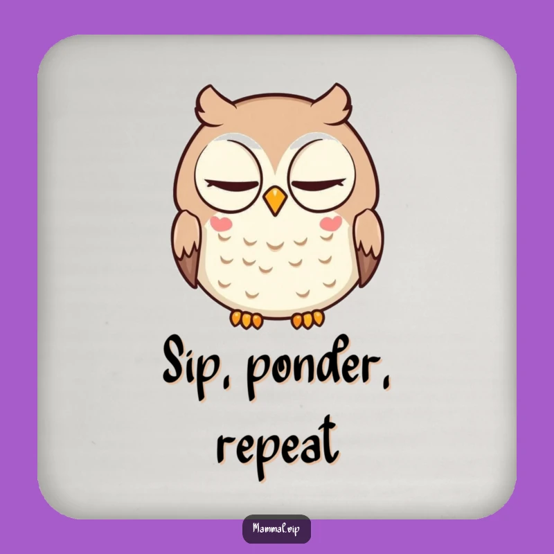 Funny Owl Coaster: Smart Cartoon Character Slow Blink Drink Mat