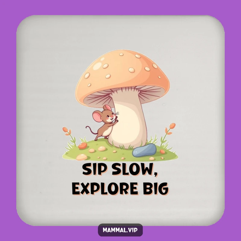 Funny Mouse Coaster: Tiny Explorer, Whimsical Funny Gift