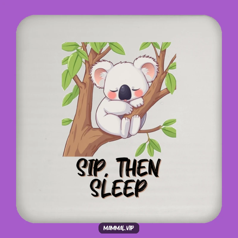Funny Koala Coaster: Content Snoozing Character for a Peaceful, Protected Surface