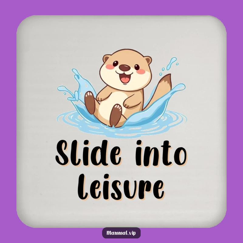 Funny Otter Splash Coaster: Protect Surfaces with Playful Charm