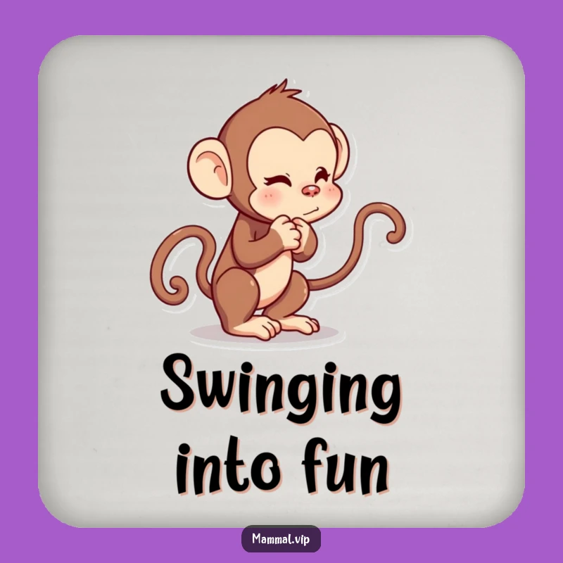 Funny Monkey Coaster: Cartoon Character Tail Tug Drink Mat