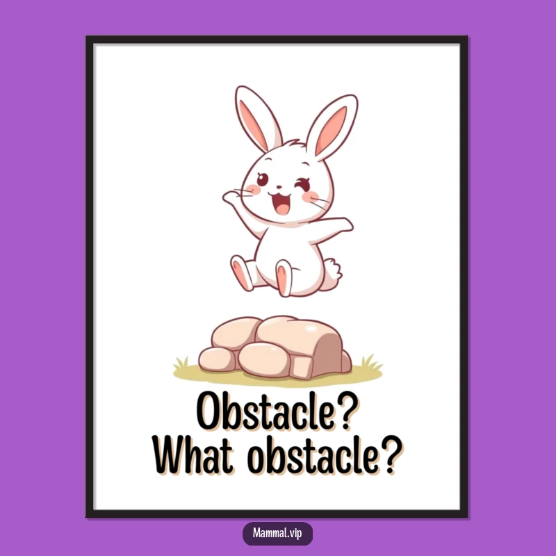 Funny Bouncing Rabbit Poster: Vibrant & Hilarious Wall Art Gift for a Cheerful Home