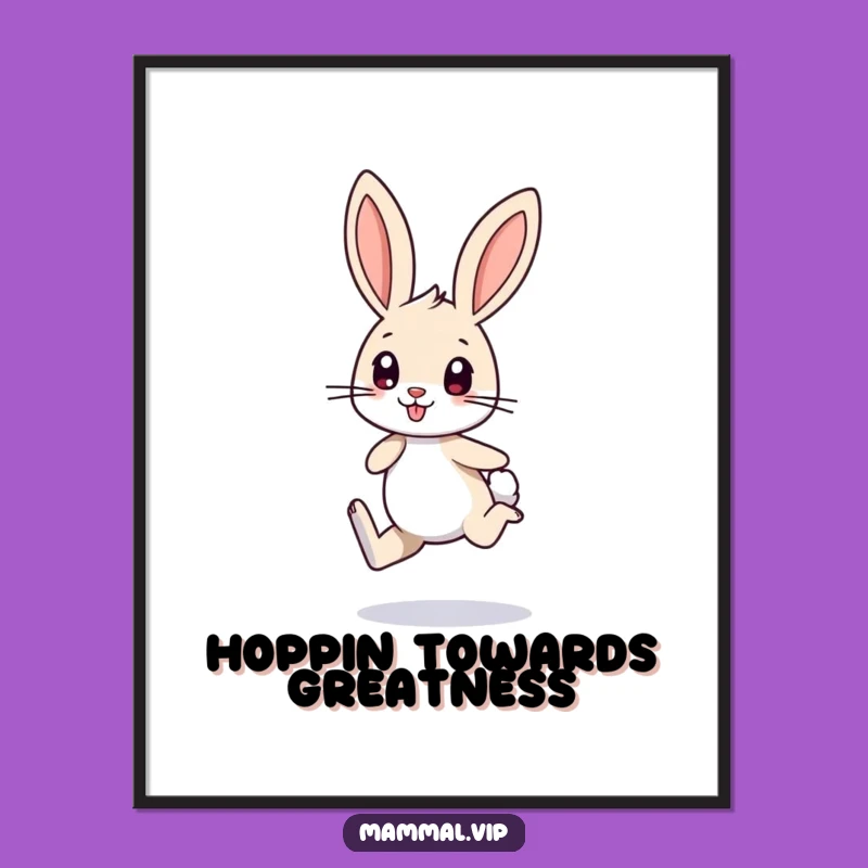 Funny Bunny Hop Poster: Energetic Wall Art for Cute Decor