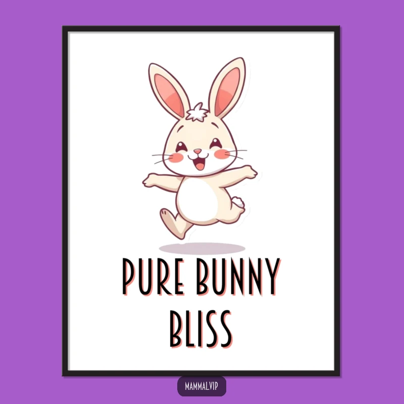 Funny Rabbit Hop Poster: Brighten Walls With Joyful Humor, Great Gift