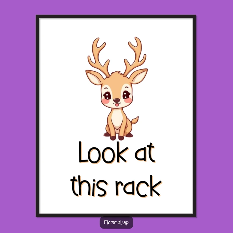 Funny Deer Poster: Proud Antlered Character Art, Woodland Gift!
