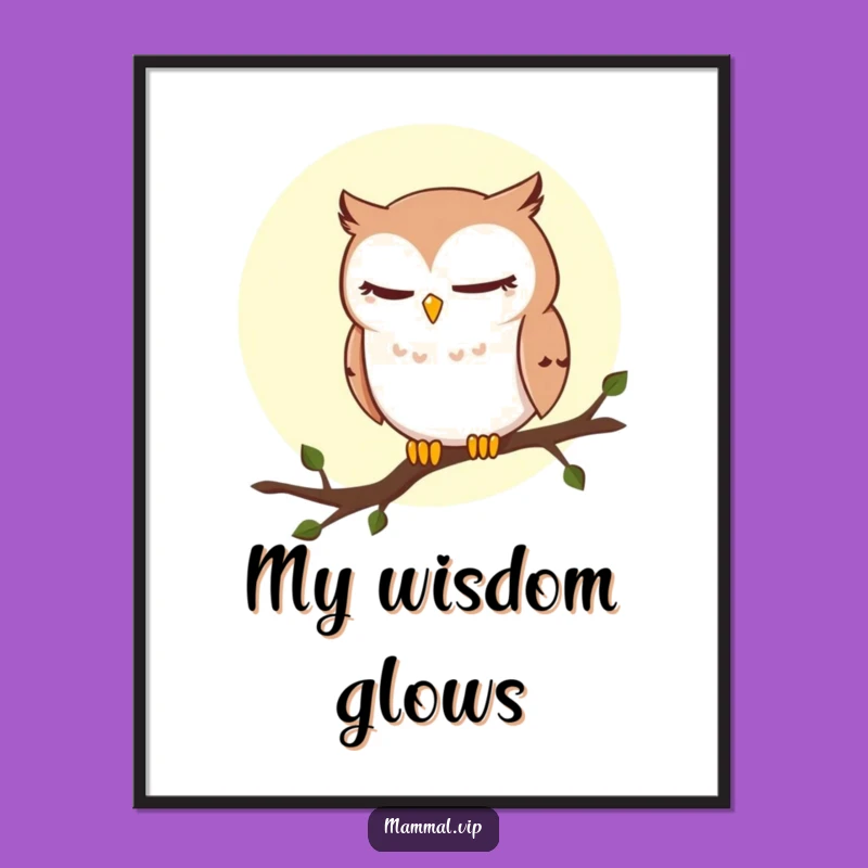 Funny Winking Owl Poster: Sly Nighttime Humor, Perfect Whimsical Wall Art Gift