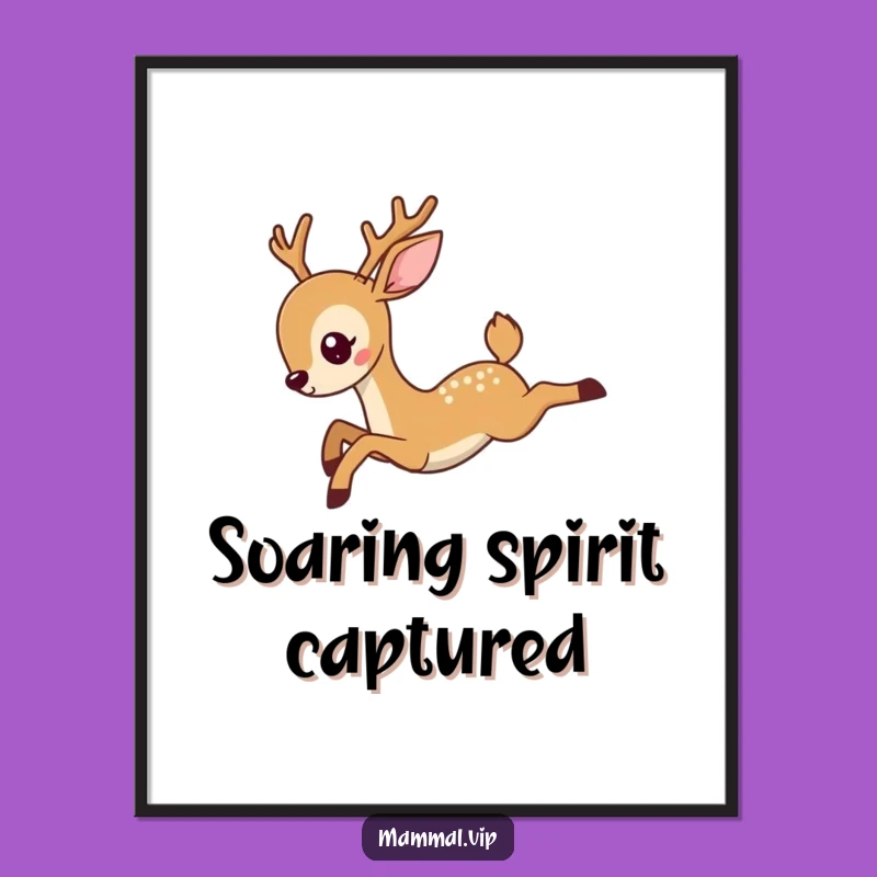 Funny Deer Leaping Poster: Hilarious Wall Art for Graceful Spaces